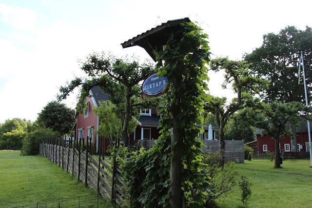 緑豊かな庭と木々に囲まれたスウェーデンの風景.